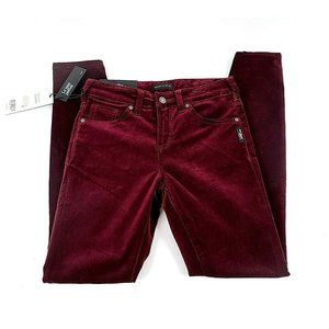 Silver Womens Jeans Size W25 L29 Cherry Red Velvet